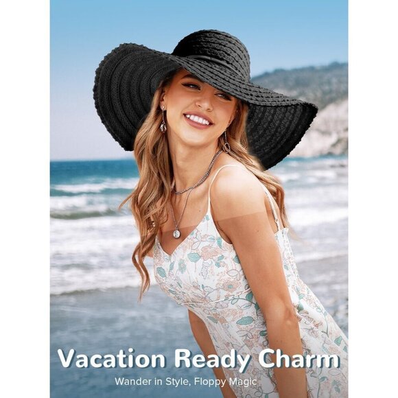 Women Sun Hat Lace Packable Wide Brim Foldable Travel Beach Accessories